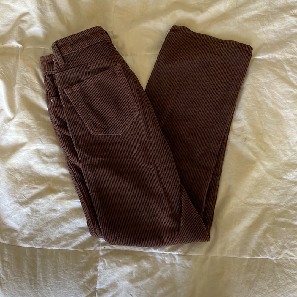 Dark brown corduroy flare
